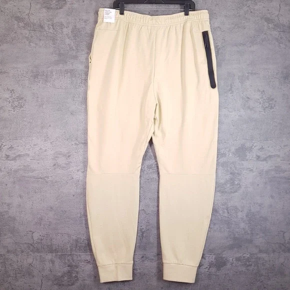 NIKE Slim Fit Taper Leg Tech Fleece Joggers Mens 3XL TALL Beige Tan